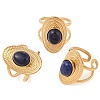 Oval Natural Lapis Lazuli Finger Rings RJEW-Z057-14G-07-4