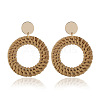 Alloy Rattan Woven Dangle Stud Earrings FS-WGA068A-02-2