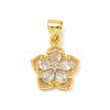 Rack Plating Brass Micro Pave Cubic Zirconia Pendants KK-G513-17G-1