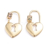 Brass Micro Pave Cubic Zirconia Screw Carabiner Lock Charms ZIRC-I041-09A-2