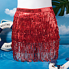Polyester with Glitter Waist Belt with Curb Chains AJEW-WH0166-70B-4