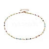 Faceted Rondelle Glass Beaded Necklaces NJEW-JN03210-1