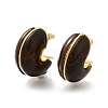 Brass C-Shaped Stud Earrings EJEW-A121-10G-01-2