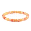 Natural Weathered Agate(Dyed) Round Beaded Stretch Bracelet BJEW-JB08363-06-1