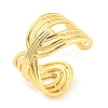 Brass Hollow Oval Open Cuff Rings RJEW-Q781-12G-1