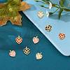 8Pcs 4 Colors Rack Plating Brass Enamel Pendants KK-SZ0006-07-2