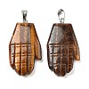 Natural Tiger Eye Carved Pendants G-K369-01P-03-1