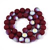 Frosted Opaque Glass Beads Strands GLAA-T032-P10mm-MBB05-2
