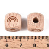 Engraved Beech Wood Beads WOOD-N015-08E-3