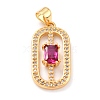 Real 18K Gold Plated Brass Micro Pave Cubic Zirconia Pendants ZIRC-L100-083G-3