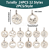  24Pcs 12 Styles 304 Stainless Steel Charms STAS-TA0002-31-11