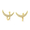 Moon Brass Cuff Earrings EJEW-I305-55G-1