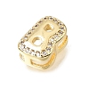Brass Micro Pave Clear Cubic Zirconia Initial Spacer Bars KK-E802-34G-B-2