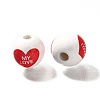 Valentine's Day Element Printed Wood Beads WOOD-R002-01-35-2