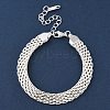 Ion Plating(IP) 304 Stainless Steel Mesh Chain Bracelet BJEW-G669-14S-1