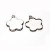 Flower 201 Stainless Steel Pendants Cabochon Settings STAS-D111-15-1