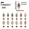 24Pcs 12 Colors KC Gold Plated Alloy Pendants FIND-TA0003-71-3