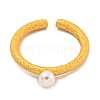 Round Shell Pearl Cuff Ring RJEW-Z036-04G-2