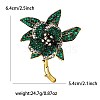 Flower Alloy Rhinestone Brooches for Backpack Clothes PW-WG76595-02-4