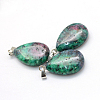 Teardrop Dyed Natural Ruby in Zoisite Pendants G-Q368-22-2
