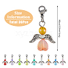 36Pcs 9 Colors Transparent Acrylic Angel Charm Decorations HJEW-AB00668-2