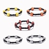 Sport Theme Acrylic Beaded Stretch Bracelet for Men Women BJEW-JB08549-1