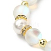 Synthetic Moonstone & Hematite & Plastic Imitation Pearl Beaded Stretch Bracelet BJEW-JB09504-4