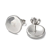 Non-Tarnish 304 Stainless Steel Flat Round Ear Studs for Women EJEW-P234-13P-2