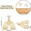 SUPERFINDINGS 12Pcs 2 Colors Rack Plating Brass Pendants FIND-FH0004-03-2