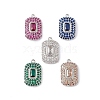 Rack Plating Brass Micro Pave Cubic Zirconia Pendants KK-C019-05P-1