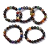 Natural & Synthetic Mixed Gemstone Beaded Stretch Bracelets for Women Men BJEW-F490-01B-3