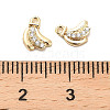 Brass Micro Pave Clear Cubic Zirconia Charms KK-C054-12G-3