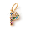 Brass Micro Pave Colorful Cubic Zirconia Charms X-ZIRC-F092-01-P-1