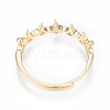 Brass Micro Clear Cubic Zirconia Adjustable Ring Settings LS-KK-T062-238G-2