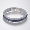 Braided Leather Cord Bracelets BJEW-H561-07B-1