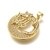 Rack Plating Brass Micro Pave Cubic Zirconia Pendants KK-L226-050G-03-2