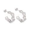 304 Stainless Steel Bear Paw Print Wrap Stud Earrings for Women EJEW-B018-12P-1