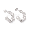 Non-Tarnish 304 Stainless Steel Bear Paw Print Wrap Stud Earrings for Women EJEW-B018-12P-1