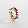 Fashionable Horse Eye Brass Micro Pave Cubic Zirconia Ring for Women VZ3036-13-1