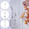 AHADERMAKER 5Pcs 5 Style Clear AB Glass Pendant Decorations HJEW-GA0001-42-3