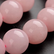 Round Natural Rose Quartz Gemstone Bead Strands G-J333-02-12mm