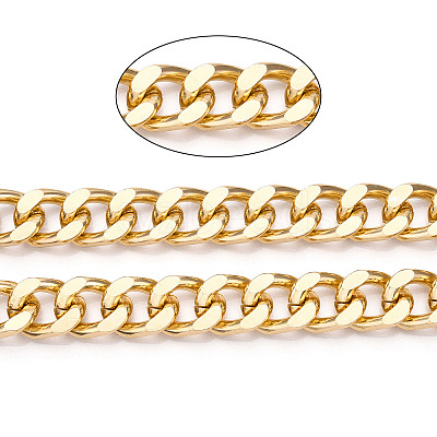 Aluminum Diamond Cut Faceted Curb Chains CHA-N003-20KCG-1