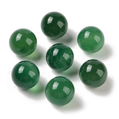 Natural Green Onyx Agate No Hole Sphere Beads G-K353-04B-27-1