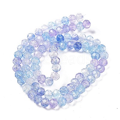 Transparent Crackle Glass Beads Strands X-CCG-L050-01B-08-1