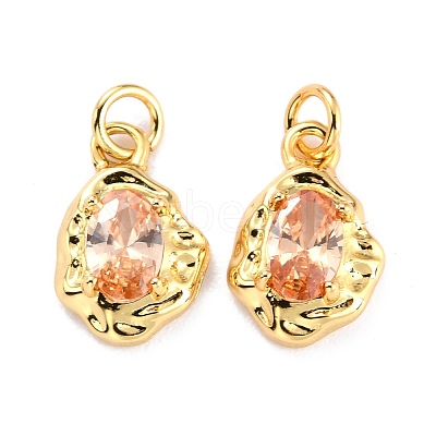 Brass Micro Pave Cubic Zirconia Pendant ZIRC-P089-19G-A-1