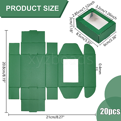 Rectangle Paper Folding Shipping Box with Window CON-WH0099-25B-1