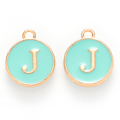 Golden Plated Alloy Enamel Charms X-ENAM-S118-05J-1