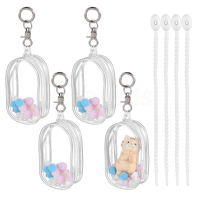 Rectangle Transparent PVC Plastic Storage Zipper Bags ABAG-WH0032-114A-1