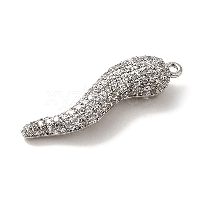 Rack Plating Brass Micro Pave Cubic Zirconia Pendant KK-A229-03G-P-1
