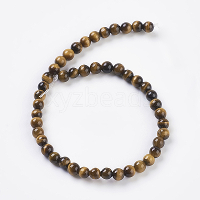 Natural Tiger Eye Beads Strands G-G099-4mm-5-1